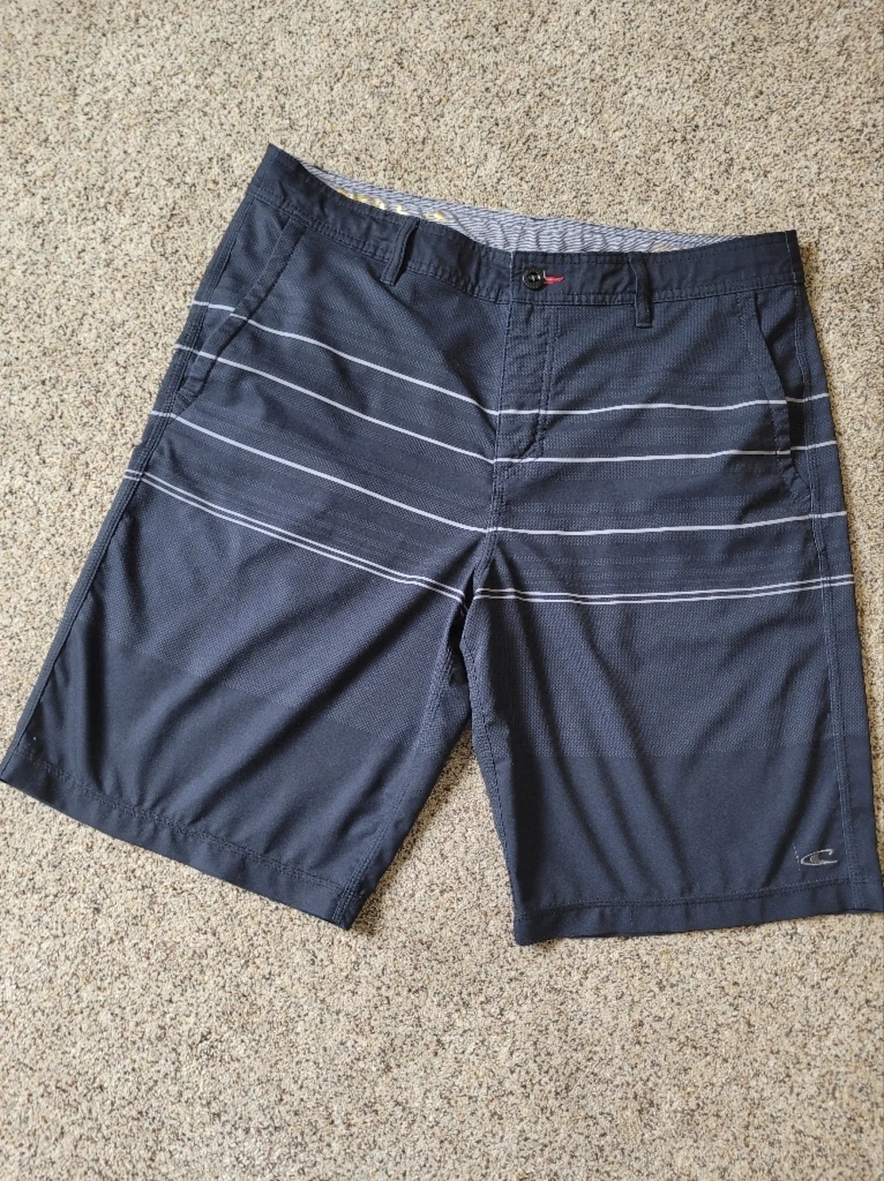O'neill Hybrid Navy Striped Men's Board Shorts Size 36